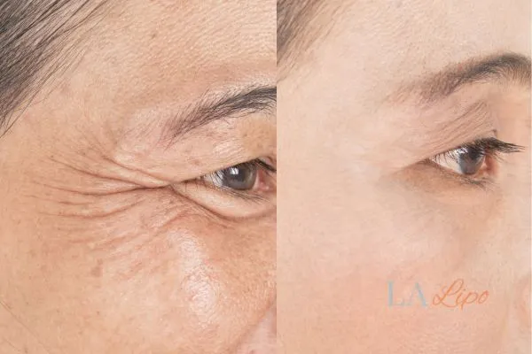 Before and after results of woman - HI-fu wrinkles reduction treatment Wincanton