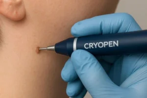 Person receiving skin tag removal Wincanton